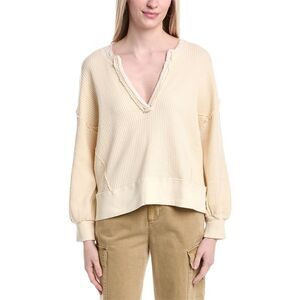 Labiz Womens  Waffle Knit Dolman Pullover, White